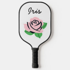 Pink Rose Anpassbarer Name Pickleball Schläger