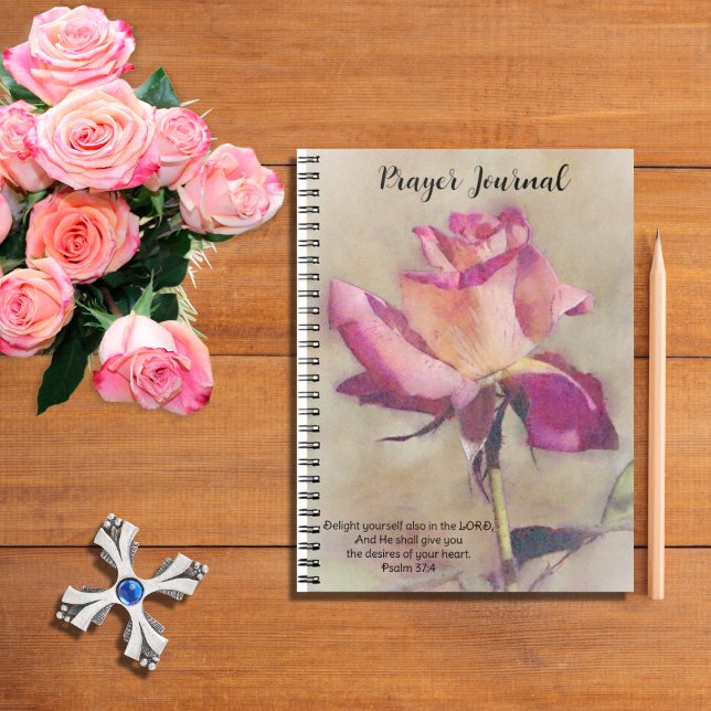 Pink Rose Art Faith Bible Verse Gebet Journal Notizblock (Von Creator hochgeladen)
