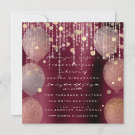 Pink Rose Ballon Sweet 16. Bridal Bordeaux Marsal Einladung