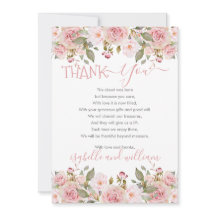 Pink Rose Bloral Blooms Baby Dusche Vielen Dank