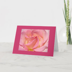 Pink Rose Blume Grußkarten Schwarze Add-Nachricht Karte