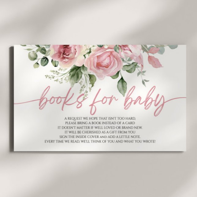 Pink Rose Blumendusche Bücher für Baby Begleitkarte (Von Creator hochgeladen)
