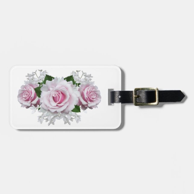 Pink Rose Bouquet Gepäckanhänger (Vorderseite horizontal)