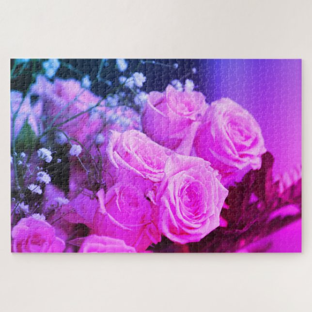 Pink Rose Bouquet Puzzle (Horizontal)