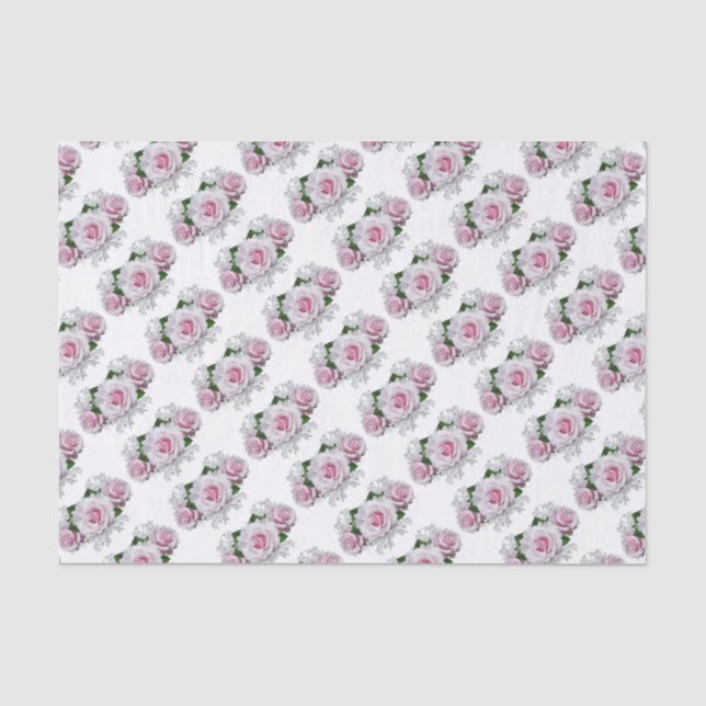 Pink Rose Bouquet Seidenpapier (Vorderseite)