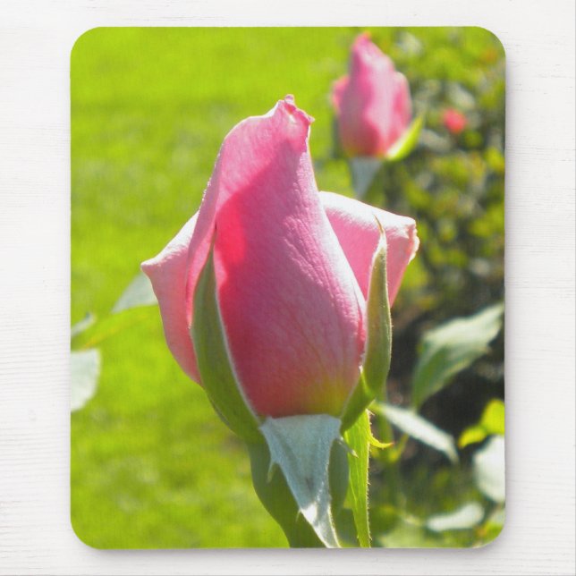 Pink Rose Bud Mouse-Pad Mousepad (Vorne)