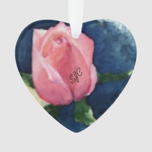 PINK ROSE BUD VALENTINE ORNANATION ORNAMENT