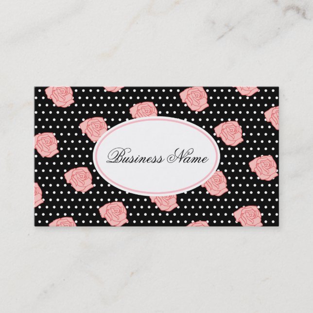 Pink Rose Business Card Visitenkarte (Vorderseite)