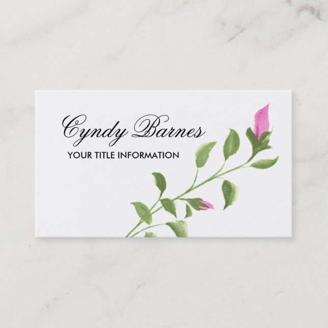 Pink Rose Business Card Visitenkarte (Vorderseite)