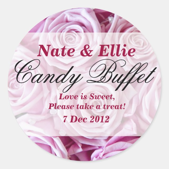 PInk Rose Candy Buffet Aufkleber (Vorderseite)