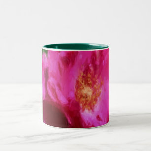 Pink Rose Chalk Zeichne florale Kunst Zweifarbige Tasse
