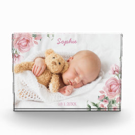 Pink Rose Custom Baby Foto Block