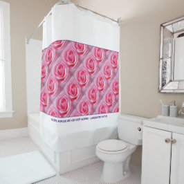 Pink Rose Custom Scripting Duschvorhang