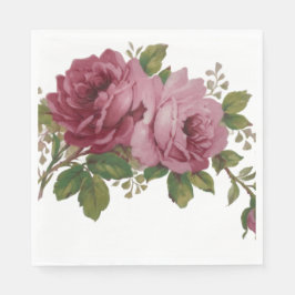 Pink Rose Elegance Paper Napkin  Serviette