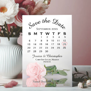 Pink Rose Eleganter Hochzeitskalender Save The Date