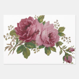 Pink Rose Eleganz Geschenkpapier Set