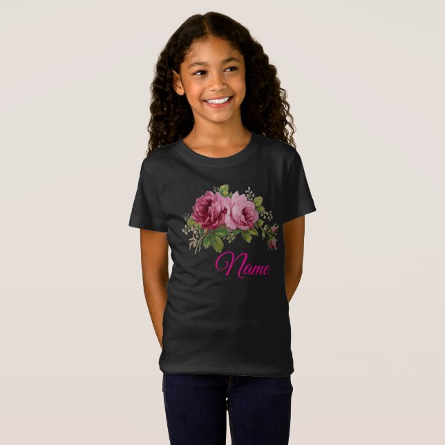 Pink Rose Eleganz  T-Shirt (Vorne ganz)