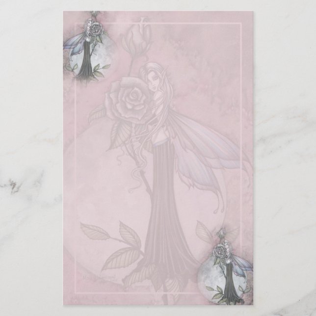 Pink Rose Fairy Stationary von Molly Harrison Briefpapier (Vorderseite)
