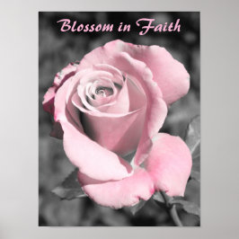 Pink Rose Faith Poster