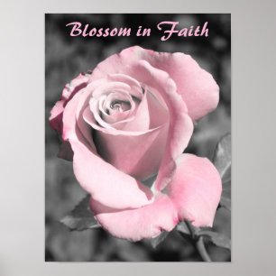 Pink Rose Faith Poster