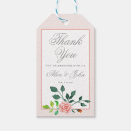 Pink Rose Gastgeschenk Hochzeit Danke Tags Geschenkanhänger