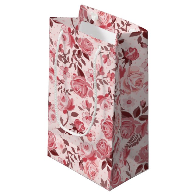Pink Rose Geschenktaschen Kleine Geschenktüte (Vorderseite Schrägansicht)