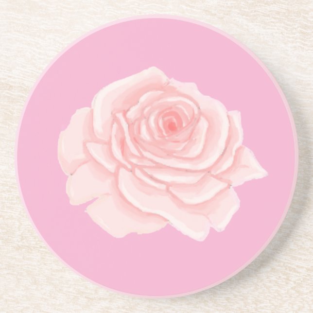 Pink rose getränkeuntersetzer (Vorne)