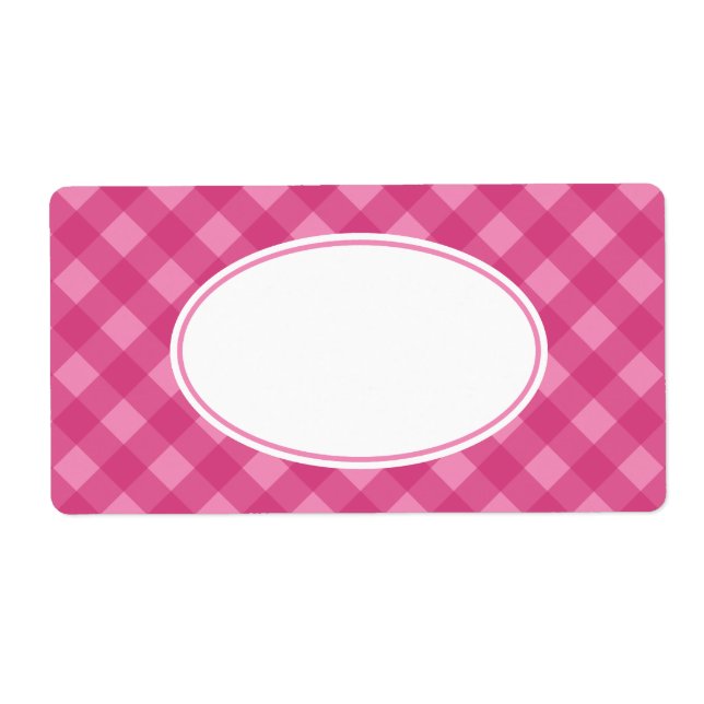 Pink Rose Gingham Labels (Vorne)