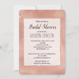 Pink Rose Glam Lace Wedding Einladung