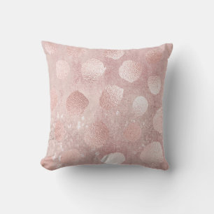 Pink Rose Glitzer Paint Metallic Polka Dots Girly Kissen