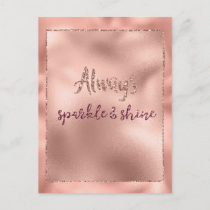 Pink Rose Glitzy Glam Sparkle Postkarte