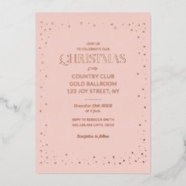 Pink Rose Gold Christmas Holiday Luxury Real Folieneinladung