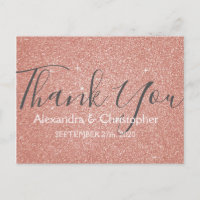 Pink Rose Gold Glitzer und Sparkle Vielen Dank