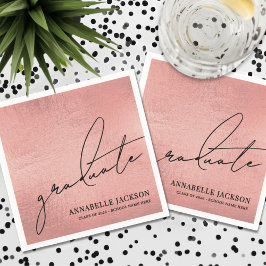 Pink Rose Gold Graduation Serviette
