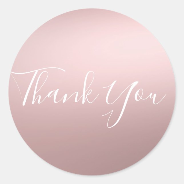 Pink Rose Gold Shine Shiny Metallic Glam Gefallen Runder Aufkleber (Vorderseite)