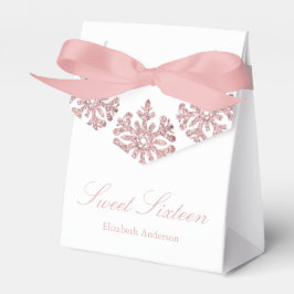 Pink Rose Gold Snowflake Winter Sweet 16 Geschenkschachtel