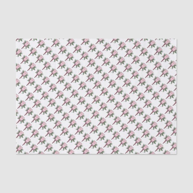 Pink Rose Groom Wedding Boutonniere Blume Tissue Seidenpapier (Vorderseite)
