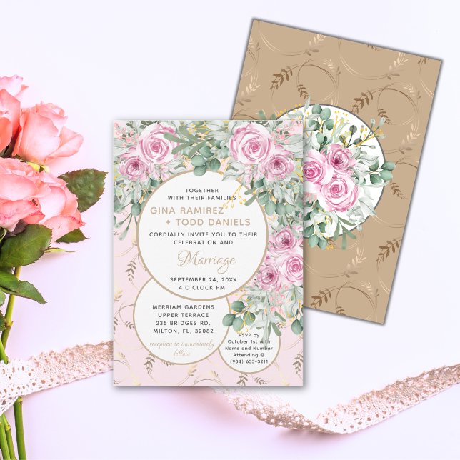 Pink Rose Hochzeitsempfang Einladung (Von Creator hochgeladen)