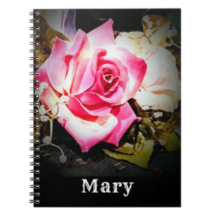 Pink Rose - individualisierbares Notebook Notizblock