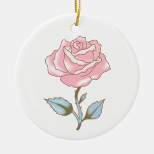 PINK ROSE KERAMIK ORNAMENT