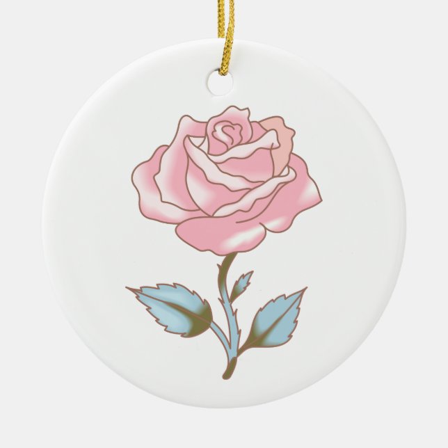 PINK ROSE KERAMIK ORNAMENT (Vorne)