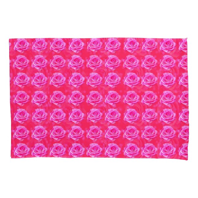 Pink Rose Kisses Pattern Kissenbezug (Vorderseite)