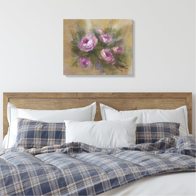 Pink Rose Leinwanddruck (Insitu (Schlafzimmer))
