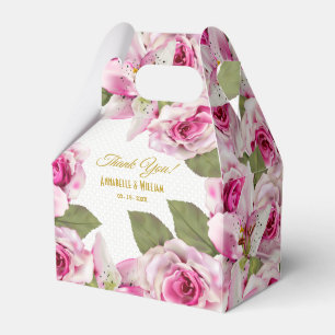 Pink Rose Lily Pearl Wedding Geschenkschachtel