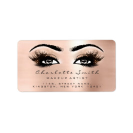 Pink Rose Makeup Lashes Stylst Beauty UAWG Adressaufkleber