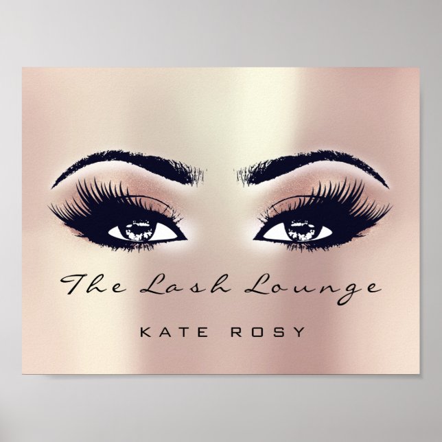 Pink Rose Name Makeup Artist Beauty Studio Lashe Poster (Vorne)