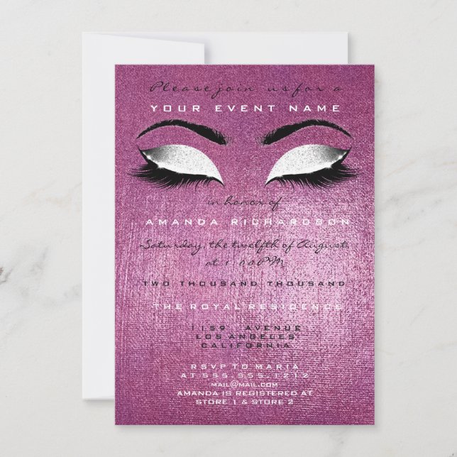 Pink Rose Paint White Mint Glitzer 16. Bridal Einladung (Vorderseite)