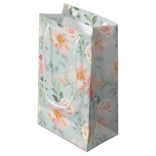 Pink Rose Pastel Garden Muster Kleine Geschenktüte