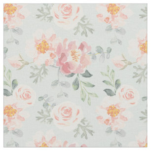 Pink Rose Pastel Garden Muster Stoff
