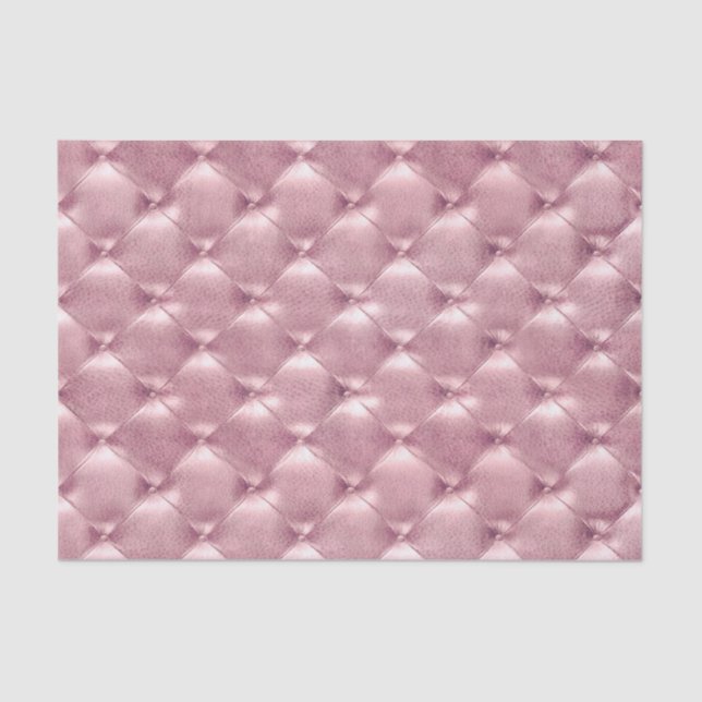 Pink Rose Pastel Metallic Tufted Leder Lux VIP Seidenpapier (Vorderseite)